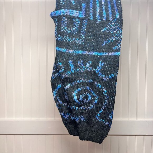 Fabe Vintage Aztec Pattern Long Sleeve Sweater Eye Swirl VTG Grandpa Mariana - Picture 9 of 9